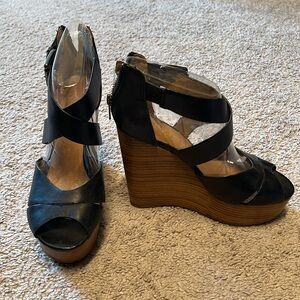 Aldo Strappy Wedges in Black - Size 8.5